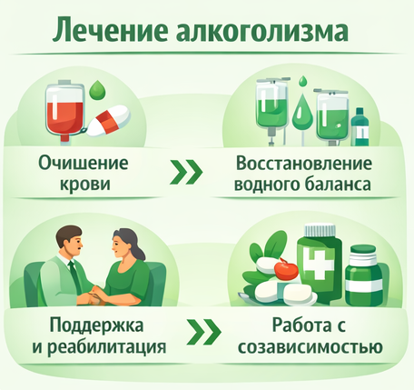 лечение алкоголизма в Тогучине этапы